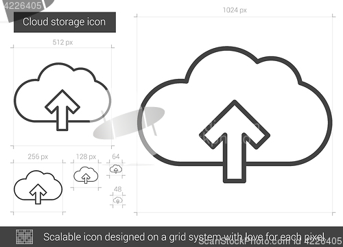 Image of Cloud storage line icon.