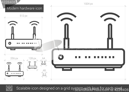 Image of Modem hardware line icon.