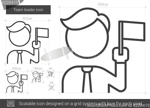 Image of Team leader line icon.