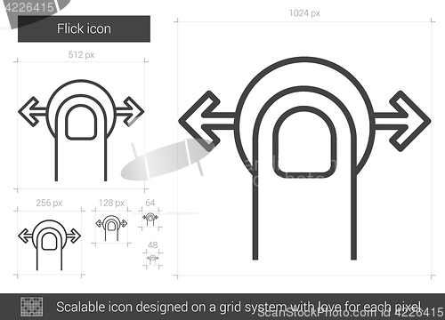 Image of Flick line icon.
