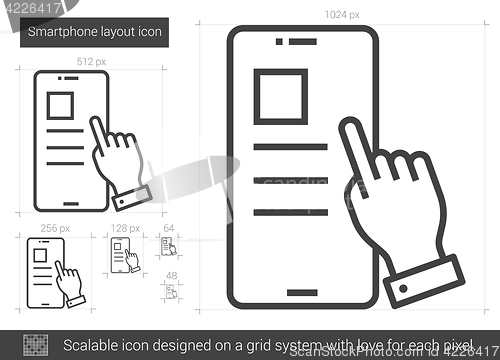 Image of Smartphone layout line icon.