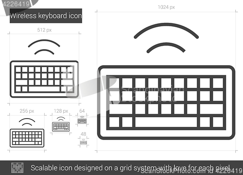 Image of Wireless keyboard line icon.