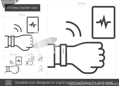 Image of Fitness tracker line icon.