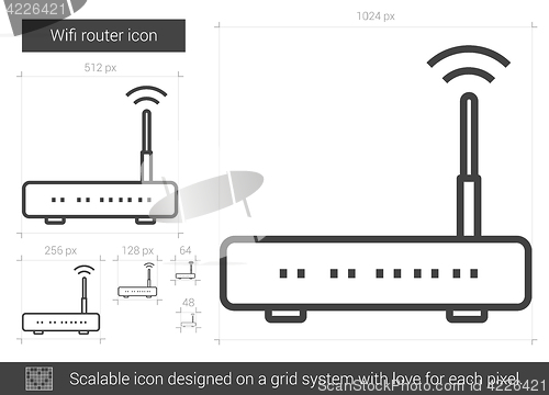 Image of Wifi router line icon.