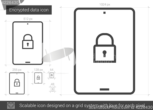 Image of Encrypted data line icon.