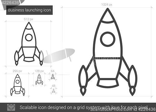 Image of Business launching line icon.