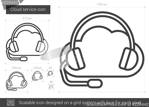 Image of Cloud service line icon.