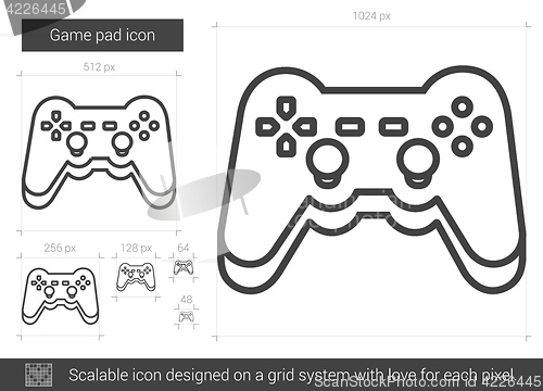 Image of Game pad line icon.