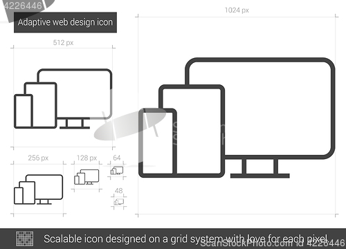 Image of Adaptive web design line icon.