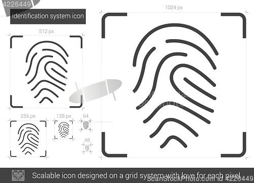 Image of Identification system line icon.