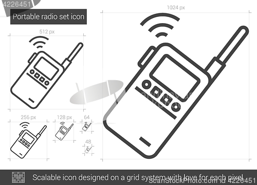 Image of Portable radio set line icon.