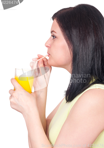 Image of Woman with oranges juice