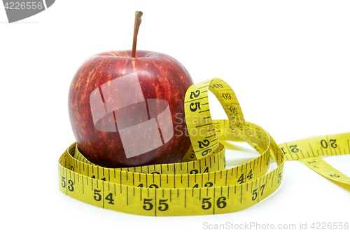 Image of Red apple with measure tape