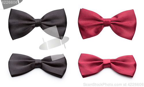 Image of Red and black bow ties set.