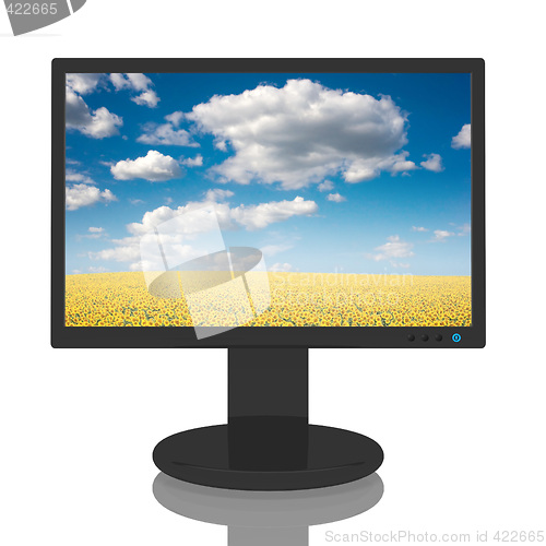 Image of Monitor with Landscape Image