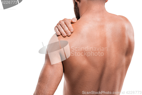 Image of Man with pain in shoulder