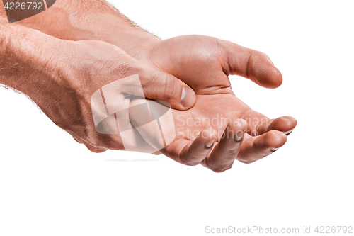 Image of The male hands massaging