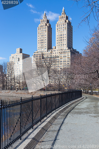 Image of New York City, Central Park with Jacqueline Kennedy Onassis Reservoir.