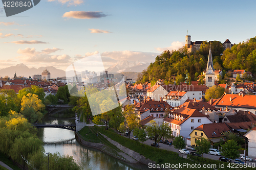 Image of Panorama of Ljubljana, Slovenia, Europe.