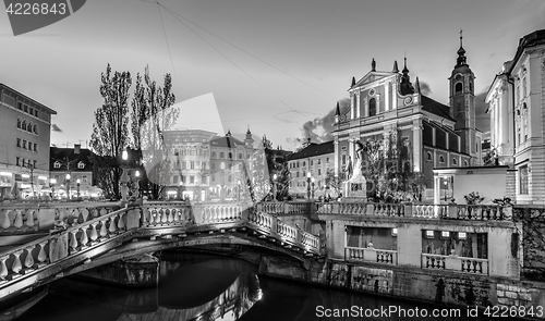 Image of Romantic medieval town of Ljubljana, Slovenia, Europe.