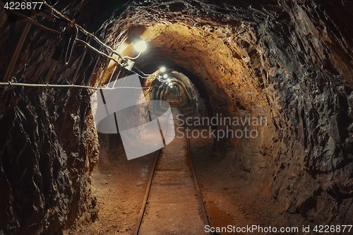 Image of Underground mine passage angle shot