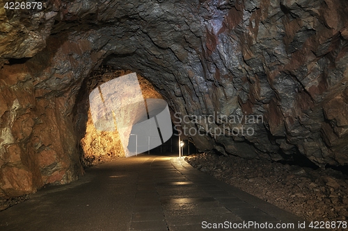 Image of Underground mine passage angle shot