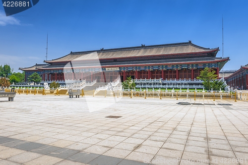 Image of Traditional Chinese building under blue sky