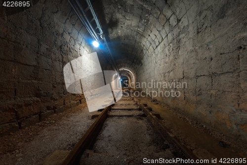 Image of Underground mine passage angle shot