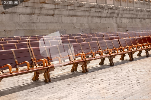 Image of Comfortable seats made out of wood