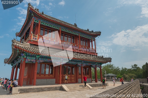 Image of Traditional Chinese building under blue sky