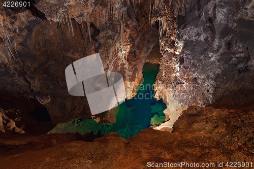 Image of Underground lake sorrunded by rocks