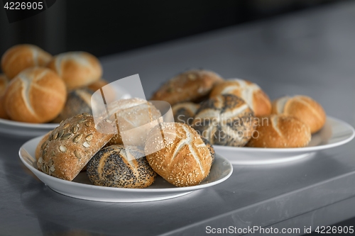 Image of Freshly baked buns in the kitchen