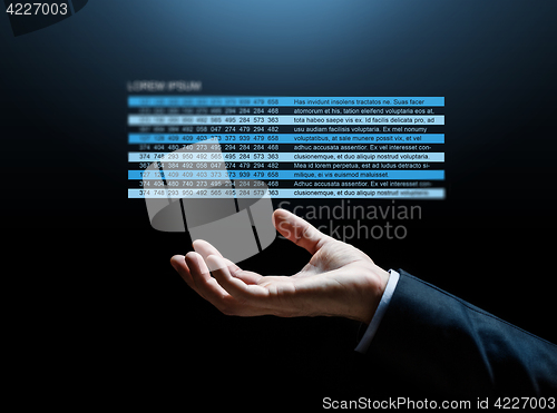 Image of close up of businessman hand