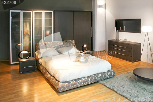 Image of Modern bedroom angle