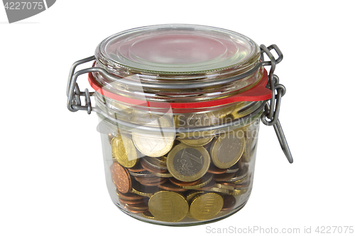 Image of Jar of glass with money coins