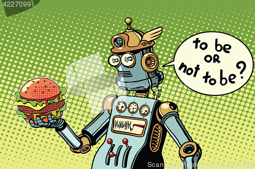 Image of Robot hamburger fast food