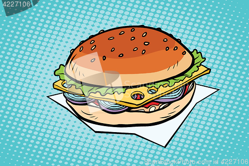 Image of Cheeseburger with onions and cheese