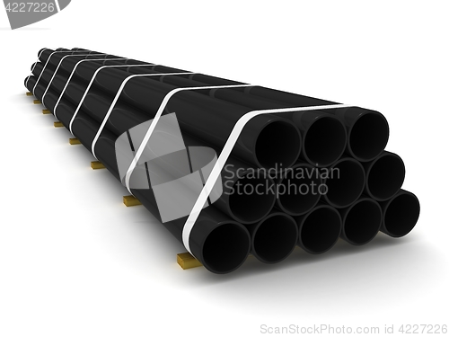 Image of HDPE pipes stack