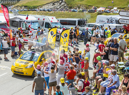 Image of BIC Vehicle in Alps - Tour de France 2015