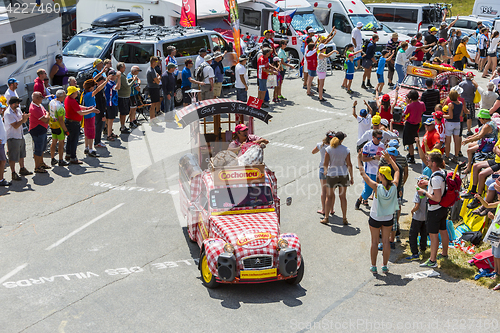 Image of Cochonou Vehicle in Alps - Tour de France 2015