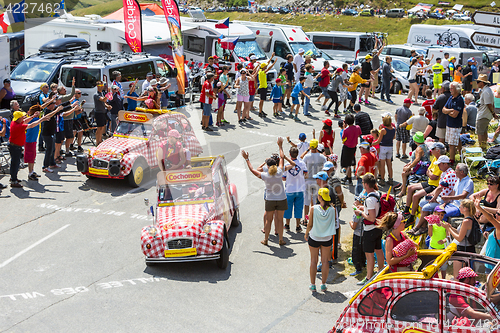 Image of Cochonou Vehicle in Alps - Tour de France 2015