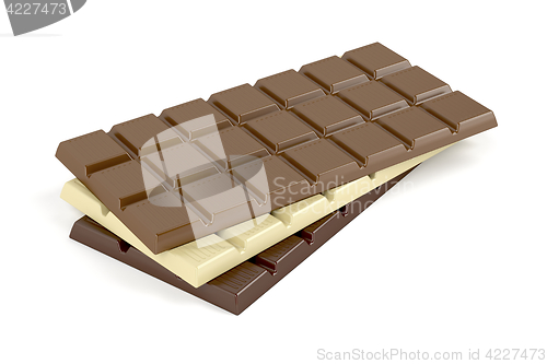 Image of Chocolate bars on white 