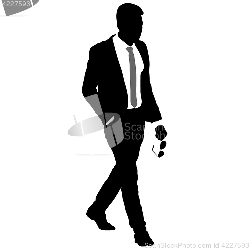 Image of Silhouette businessman man in suit with tie on a white background. illustration
