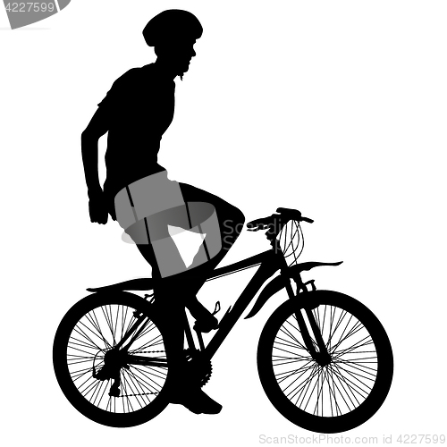 Image of Silhouette of a cyclist male. illustration