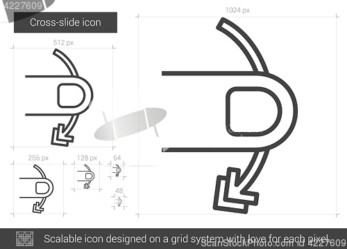 Image of Cross-slide line icon.
