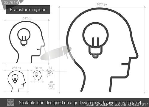 Image of Brainstorming line icon.