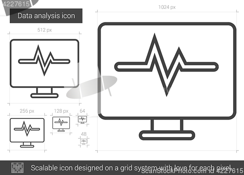 Image of Data analysis line icon.