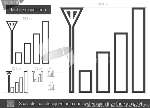 Image of Mobile signal line icon.