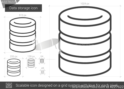 Image of Data storage line icon.