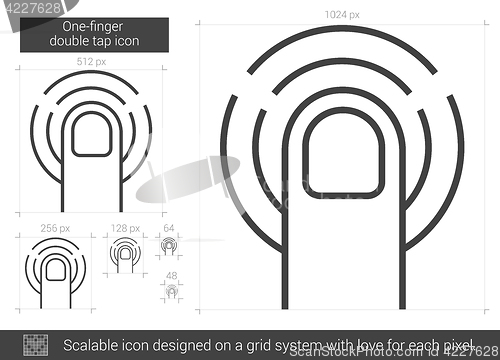 Image of One-finger double tap line icon.